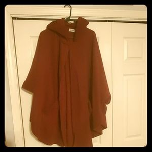 Maroon Fleece Cape/jacket